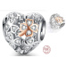 Charm Sterlingové stříbro 925 Milovaný čtyřlístek pro štěstí, korálek srdce na náramek láska