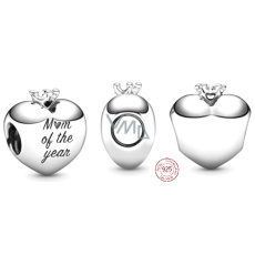 Charm Sterlingové stříbro 925 Srdce Maminka roku, korálek na náramek rodina