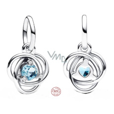 Charm Sterlingové stříbro 925 Aqua kruh věčnosti březen, přívěsek na náramek symbol