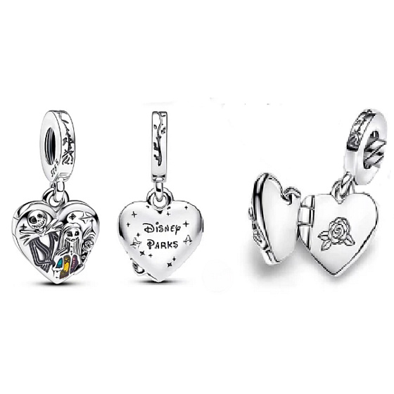 Charm Tim Burton, Noční můra před Vánoci, Sally a Jack medailon, přívěsek na náramek film