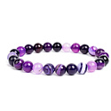 Achát purpurový náramek elastický přírodní kámen, kulička 6 mm / 16 - 17 cm, klid - ochrana - síla - harmonie