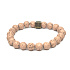 Láva lososová s královskou mantrou Óm, náramek elastický přírodní kámen, kulička 8 mm / 16 - 17 cm, zrozen ze čtyř živlů