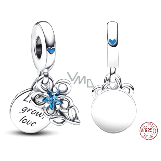 Charm Sterlingové stříbro 925 Kvetoucí květina 2v1, přívěsek na náramek rodina