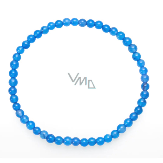 Achat niebieski jasny elastyczny naturalny kamień, kulka 4 mm / 19 cm Achat niebieski jasny elastyczny naturalny kamień, kulka 4 mm / 19 cm