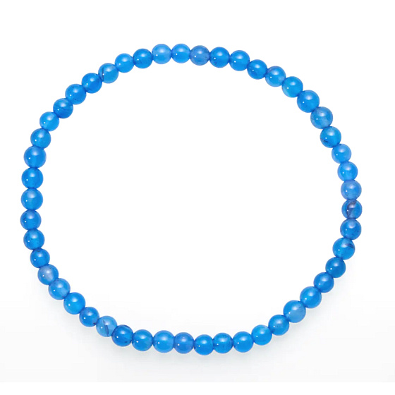 Achát modrý světlý náramek elastický přírodní kámen, kulička 4 mm / 19 cm, klid - ochrana - síla - harmonie
