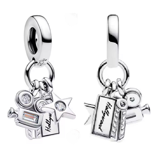 Charm Hollywood Kamera a Hvězda, pro milovníky filmu, přívěsek na náramek film