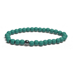 Hematit pogumovaný náramek elastický přírodní kámen, kulička 6 mm / 16 - 17 cm, kámen zdravé krve