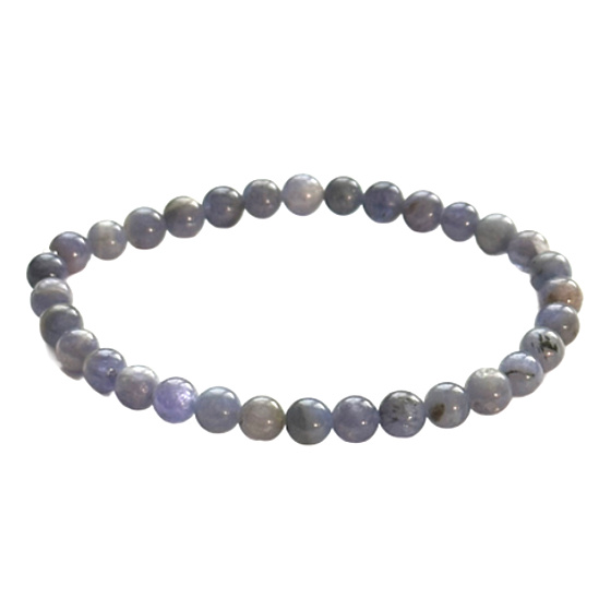 Tanzanit náramek elastický přírodní kámen, kulička 5 - 5,7 mm / 16 - 17 cm