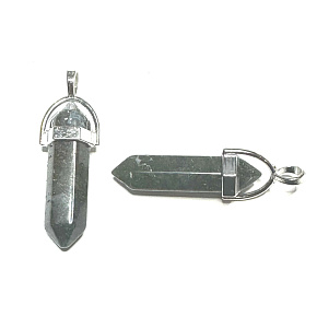 Chalcedon kyvadlo šestihran přívěsek přírodní kámen 41 x 13 mm, kámen lásky, radosti