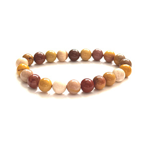 Mokait náramek elastický z přírodního kamene, kulička 8 mm / 16 - 17 cm, motivační kámen