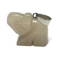 Achát světlý Slon přívěsek přírodní kámen, ručně broušená figurka 1,8 x 2,5 x 8 mm, kámen stability