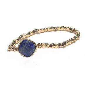 Lapis Lazuli náramek elastický ozdoba přírodní kámen15 mm / 16 - 17 cm, kámen harmonie