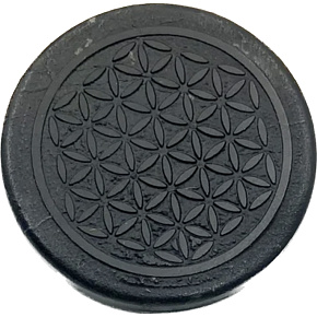 Šungit Gravírovaná nálepka posvátná geometrie na mobilní telefon EMFochrana, 5G ochrana, radiační ochrana 3 cm