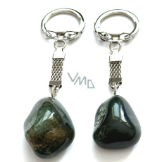 Chalcedon zelený Troml přívěsek klíčenka přírodní kámen, cca 10 cm, 1 kus, kámen lásky a radosti