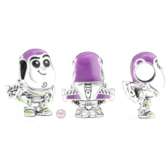 Zawieszka ze srebra 925 Disney Pixar Buzz Astral, koralik do bransoletki film