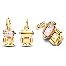 Charm Robot s otáčivým obličejem, přívěsek na náramek přátelství Charm Robot s otáčivým obličejem, přívěsek na náramek přátelství