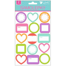 Samolepky popisovací barevné 2 archy 21 x 14 cm