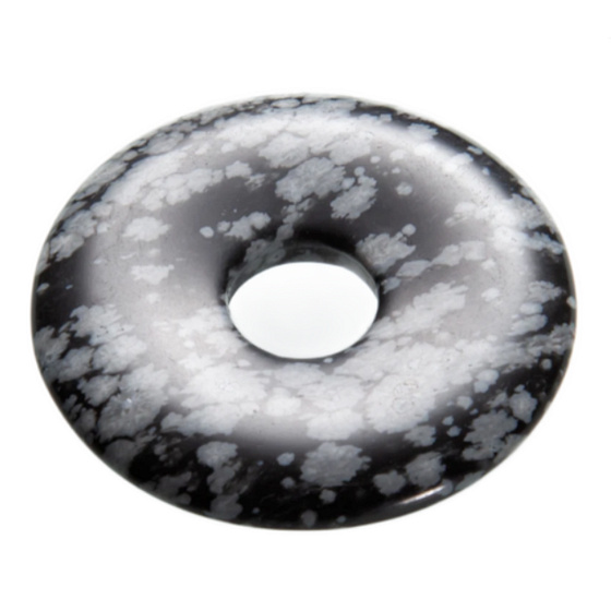 Obsidián vločkový Donut přírodní kámen 30 mm, kámen záchrany