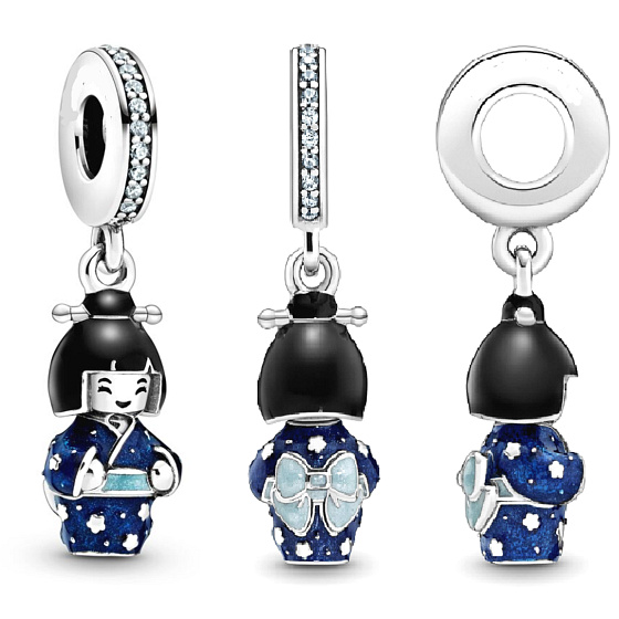 Charm Japonsko - panenka, Divadlo života, přívěsek na náramek cestování