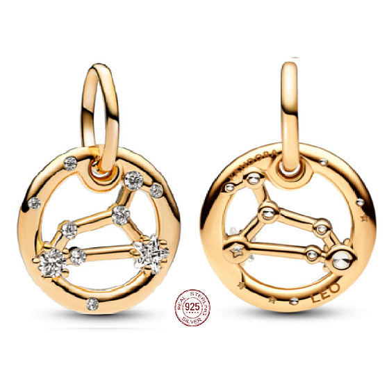 Charm Pozlacené znamení zvěrokruhu Lev, přívěsek na náramek