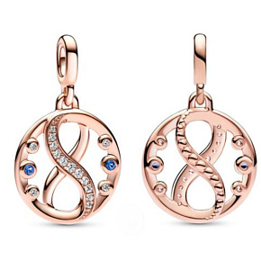 Charm Mini medailon - Symbol nekonečna rose, přívěsek na náramek symbol