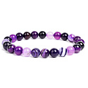 Achát purpurový náramek elastický přírodní kámen, kulička 8 mm / 16 - 17 cm, klid - ochrana - síla - harmonie