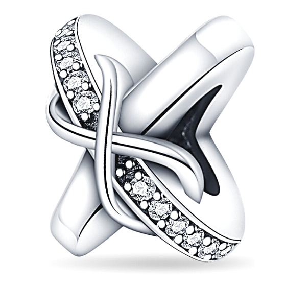 Nekonečno, stříbrný 925 korálek na náramek