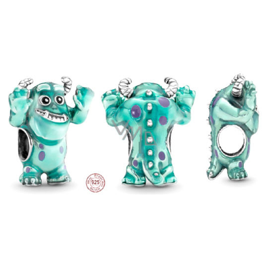 Charm Sterlingové stříbro 925 Disney Pixar Příšerky s.r.o., Sulley, korálek na náramek, film Charm Sterlingové stříbro 925 Disney Pixar Příšerky s.r.o., Sulley, korálek na náramek, film