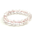 Azeztulit růžový náramek elastický přírodní kámen 9 mm / 16 - 17 cm vysokofrekvenční energie, kámen světla a jasnosti