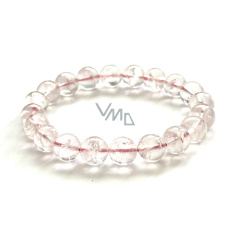 Azeztulit růžový náramek elastický přírodní kámen 9 mm / 16 - 17 cm vysokofrekvenční energie, kámen světla a jasnosti