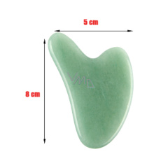 Chalcedon zielony Gua Sha redukuje zmarszczki, obrzęki, poprawia elastyczność skóry 5 x 8 cm, kamień miłości, radości