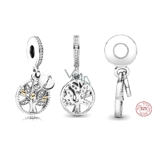 Charm Sterlingové stříbro 925 Rodinné dědictví, strom života 2v1 přívěsek na náramek rodina Charm Sterlingové stříbro 925 Rodinné dědictví, strom života 2v1 přívěsek na náramek rodina
