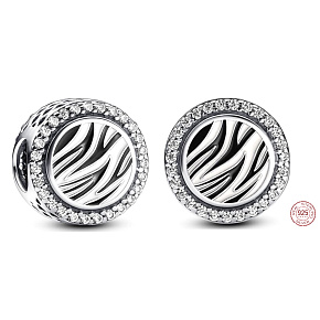 Charm Kouzlo s tiskem zebry, korálek na náramek zvíře