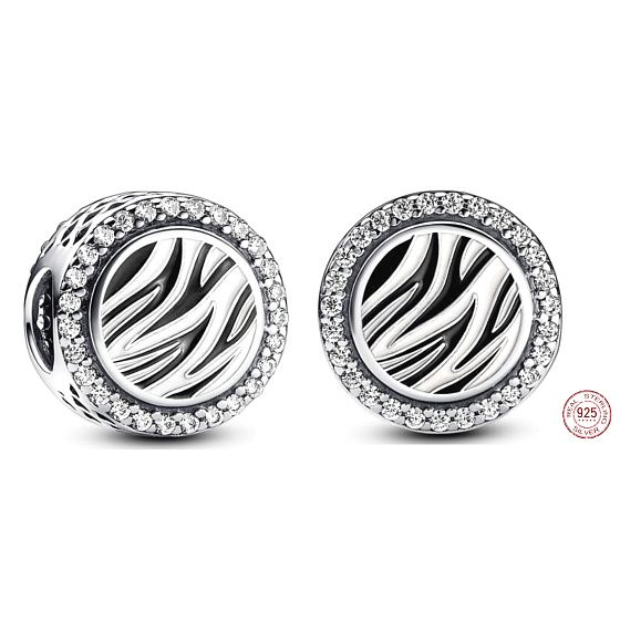 Charm Kouzlo s tiskem zebry, korálek na náramek zvíře