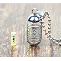 Pamětní, pietní urnový přívěsek, Om Mani Mantra Buddhistický voděodolný, nerezová ocel 28 x 13 mm + řetízek