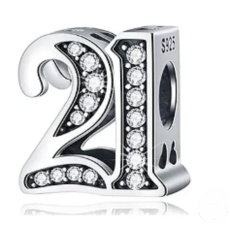 Charm 21 výročí, korálek na náramek