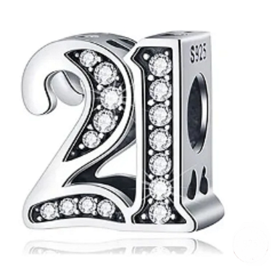 Charm 21 výročí, korálek na náramek