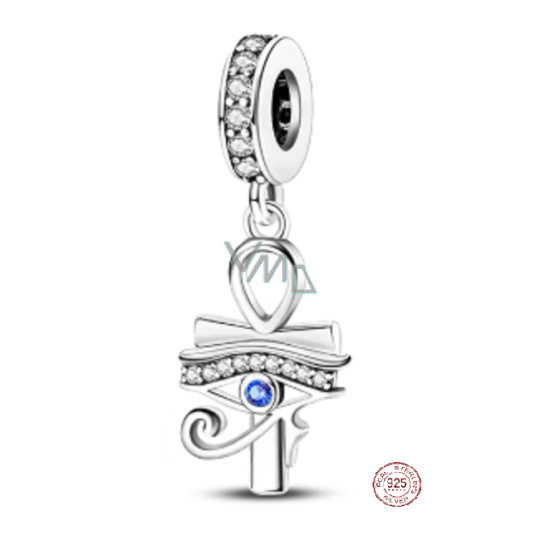 Charm Sterlingové stříbro 925 Egypt - Horovo oko + kříž, přívěsek na náramek symbol Charm Sterlingové stříbro 925 Egypt - Horovo oko + kříž, přívěsek na náramek symbol