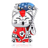 Charm Japonsko - kočka Maneki Neko s rybou Koi pro štěstí, přívěsek na náramek cestování