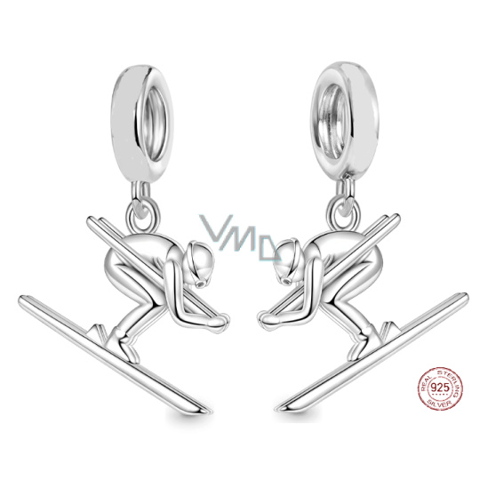 Charm Sterlingové stříbro 925 Lyžování Báječná cesta, přívěsek na náramek sport