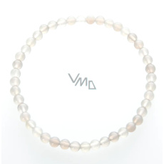 Achát šedý náramek elastický přírodní kámen, kulička 4 mm / 19 cm, poskytuje klid a harmonii