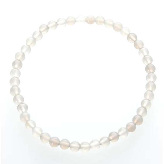 Achát šedý náramek elastický přírodní kámen, kulička 4 mm / 19 cm, poskytuje klid a harmonii