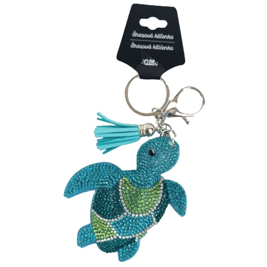 Albi Klíčenka štrasová želva modrá
