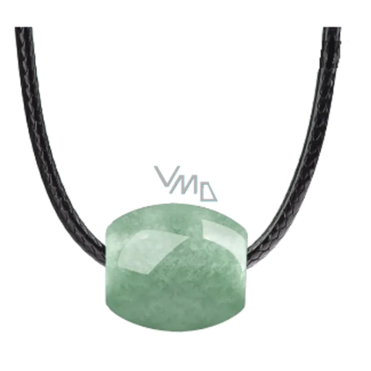 Jadeit Barmský zelený přírodní kámen korálek na kůži 1,5 x 1,4 cm, láska štěstí