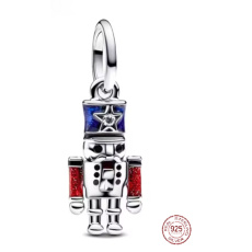 Charm Sterlingové stříbro 925 Louskáček - Symbol odvahy a Vánoc, přívěsek na náramek vánoce