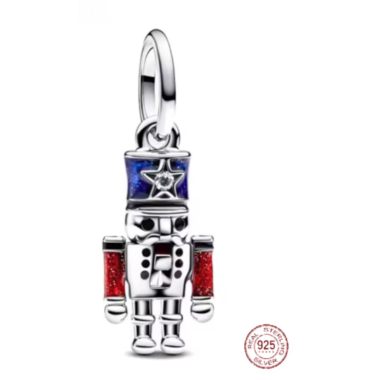 Charm Sterlingové stříbro 925 Louskáček - Symbol odvahy a Vánoc, přívěsek na náramek vánoce Charm Sterlingové stříbro 925 Louskáček - Symbol odvahy a Vánoc, přívěsek na náramek vánoce