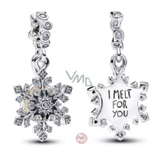 Charm Sterlingové stříbro 925 Sněhová Vločka - I Melt For You, Symbol Lásky a Zimy, přívěsek na náramek vánoce