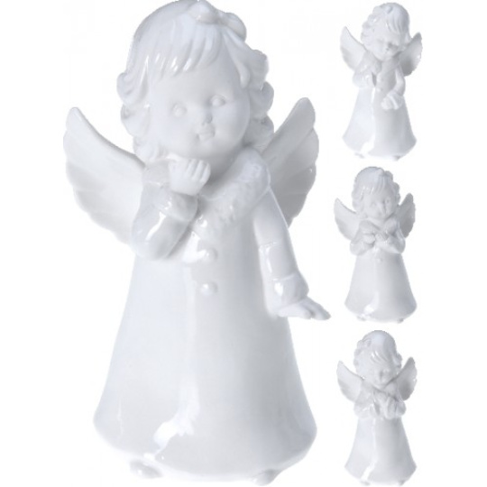 Anděl porcelánový bílý 15 cm