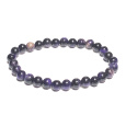 Tygří oko fialové náramek elastický přírodní kámen, kulička 6 mm / 16 - 17 cm, kámen slunce a země, přináší štěstí a bohatství