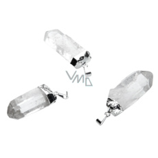 Křišťál špice v kovu přívěsek přírodní kámen 3,5 - 4,5 cm 1 kus, kámen kamenů